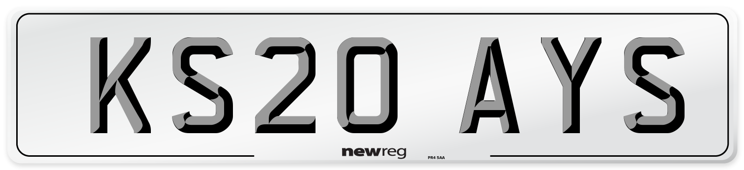 KS20 AYS Number Plate from New Reg